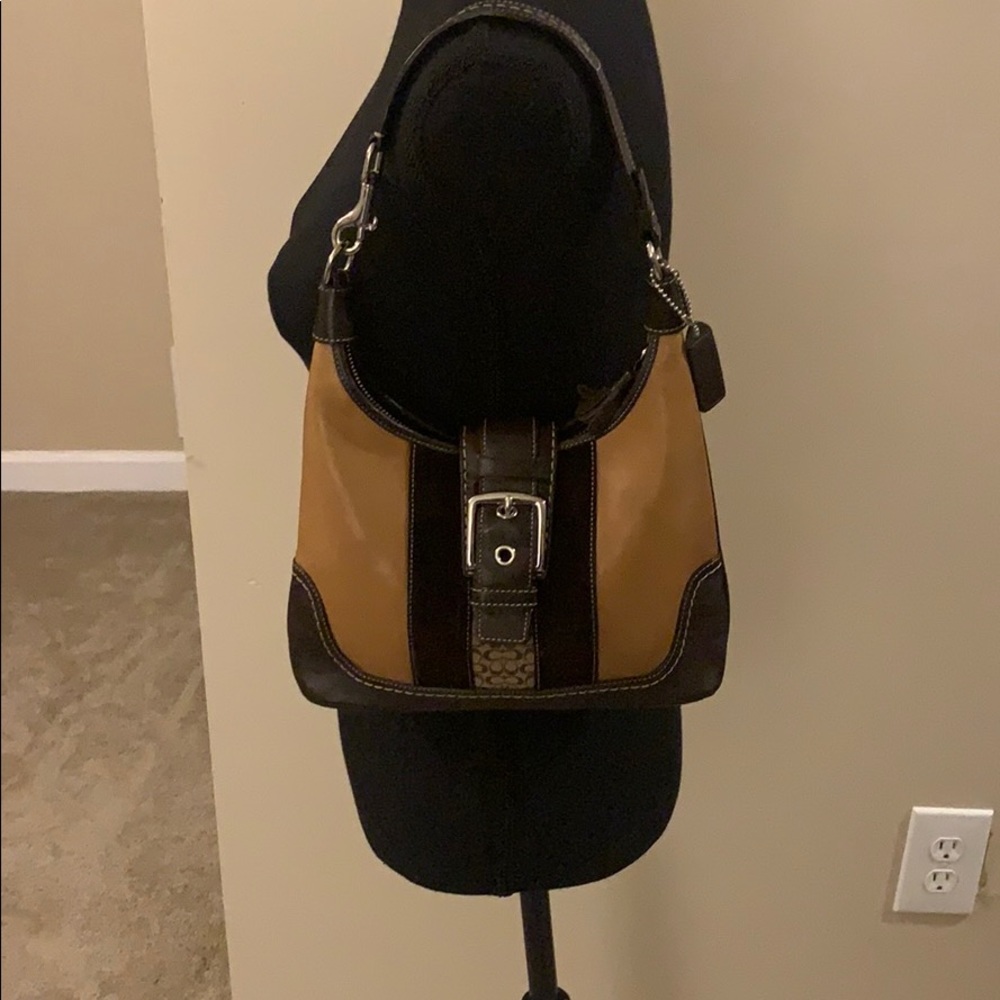 Coach Brown Suede and Leather Hobo w/ Tan Accents.